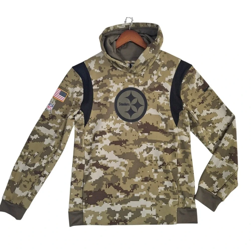 Nike Pittsburgh Steelers Salute to Service Camo Hoodie Kids XL 18/20 Dri-FIT